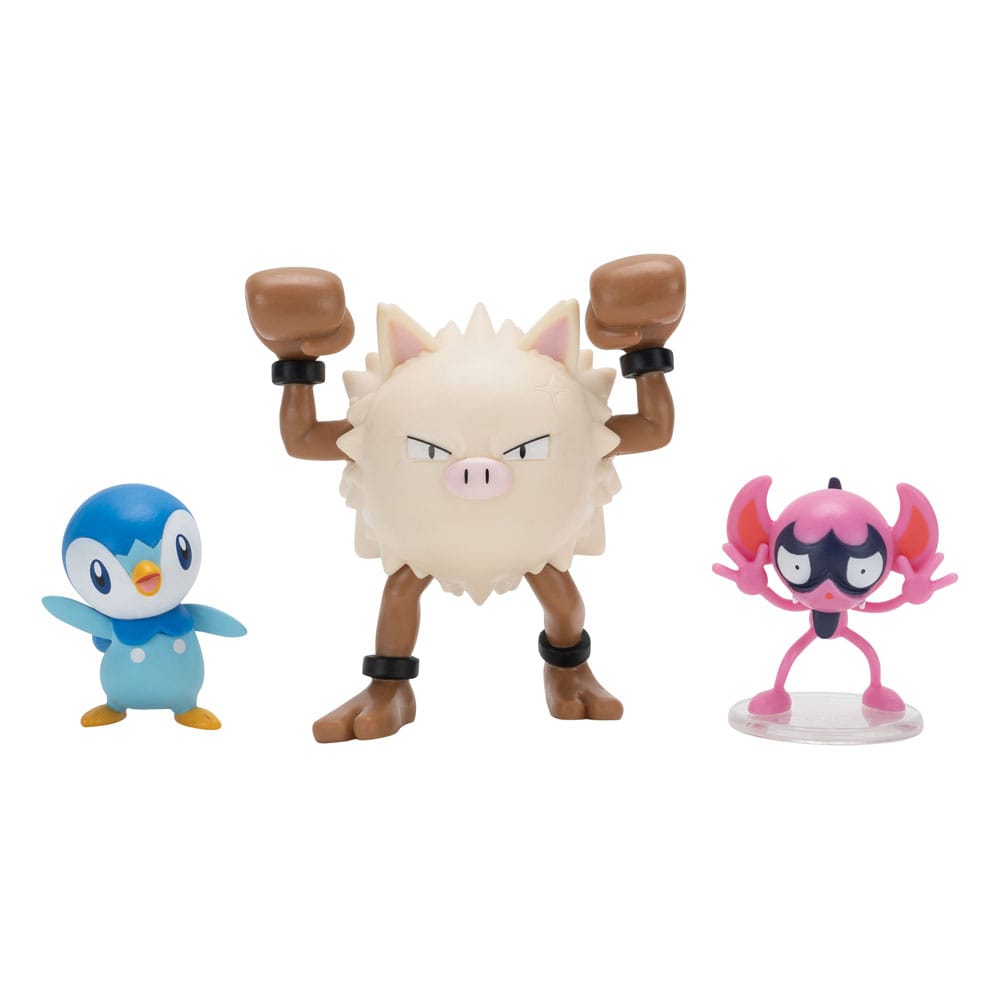 Pokémon First Partner Battle Figure Set Figuren 3er-Pack Bähmon, Plinfa & Rasaff