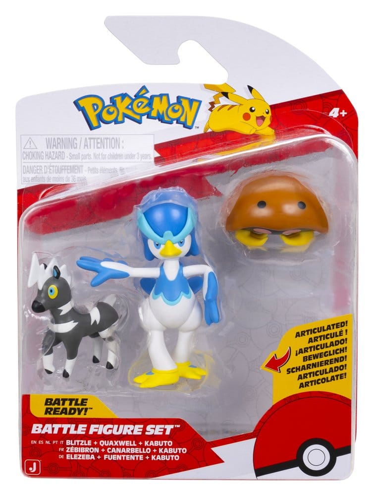 Pokémon Battle Figure Actionfiguren 3er-Pack Elezeba, Kabuto & Fuentente