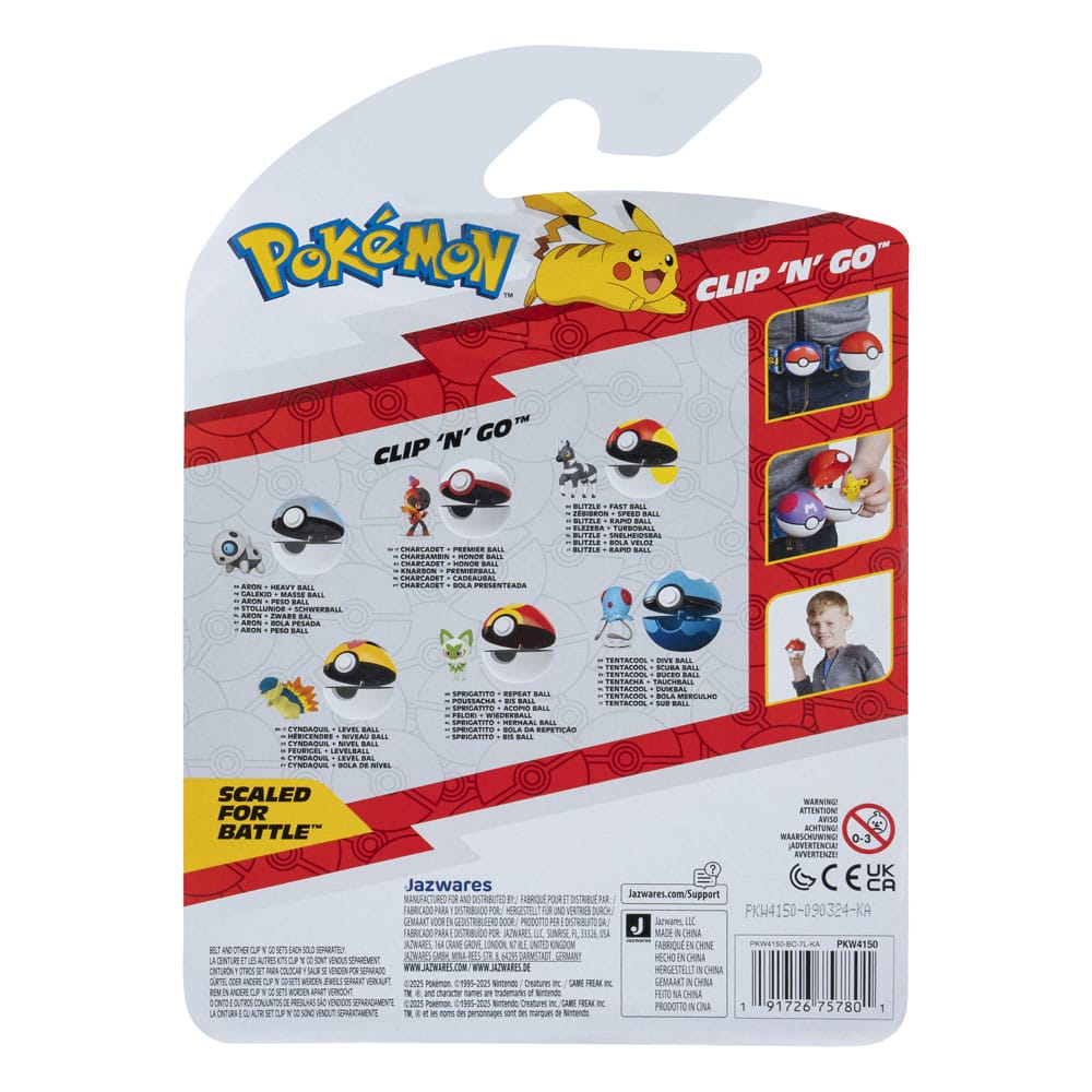 Pokémon Clip'n'Go Poké Balls Elezeba & Turboball