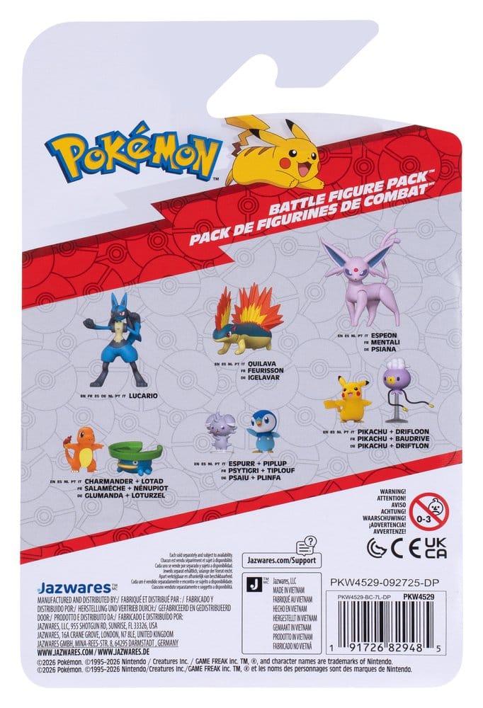 Pokémon Battle Figure Actionfiguren 2er-Pack Loturzel & Glumanda