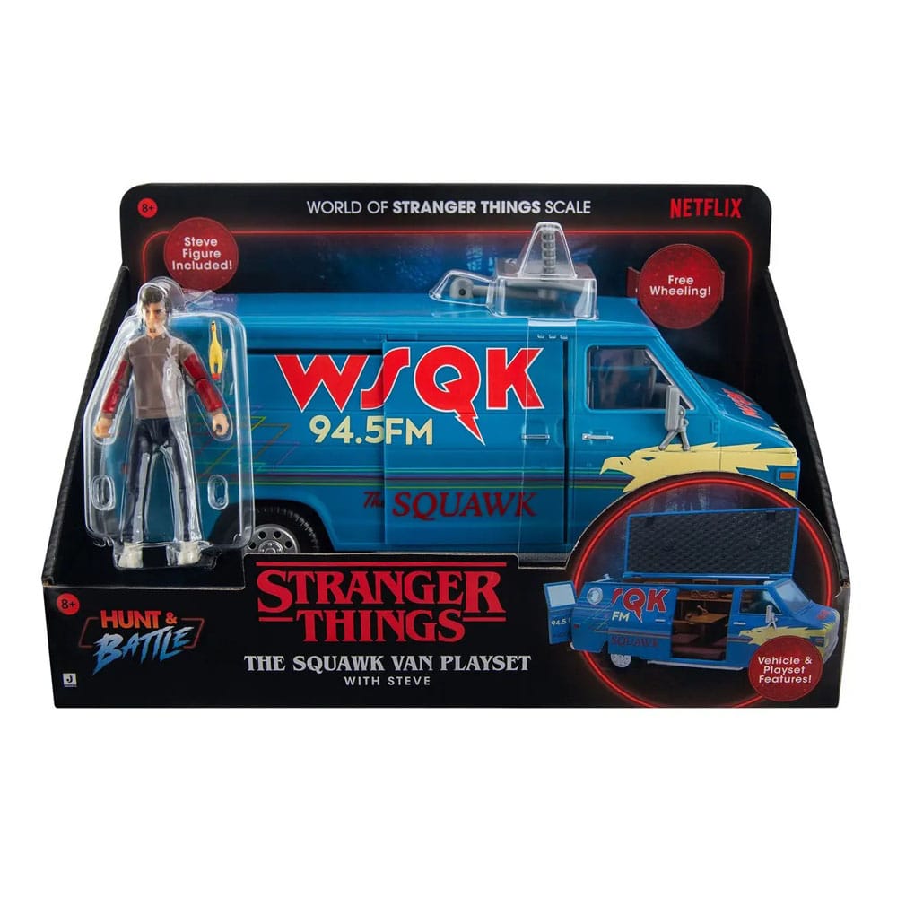 Stranger Things World Of Figure & Vehicle Fahrzeug mit Actionfigur The Squawk van Playset with Steve