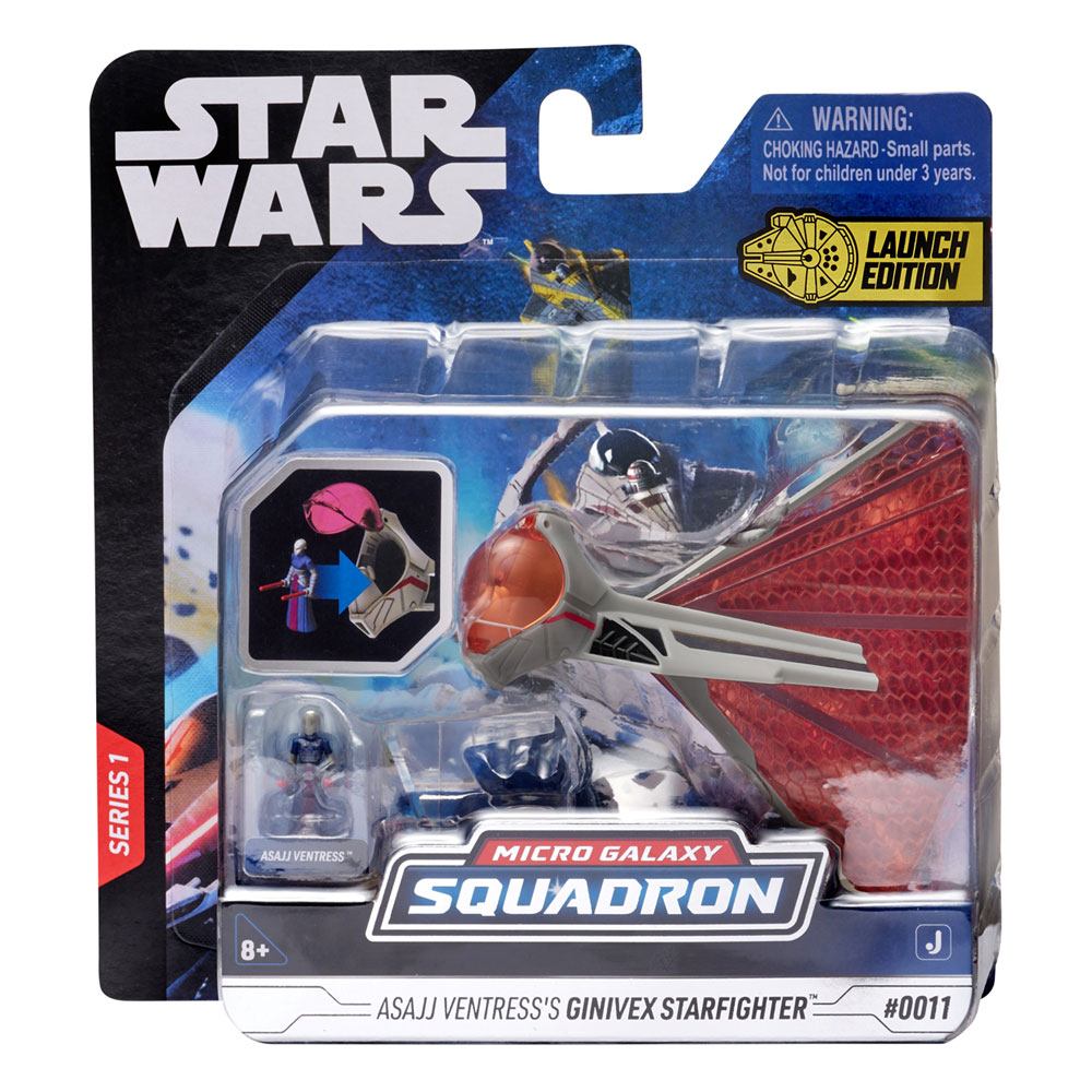 Star Wars Micro Galaxy Squadron Fahrzeug mit Figur Ginivex-Class Starfighter 7,5 cm