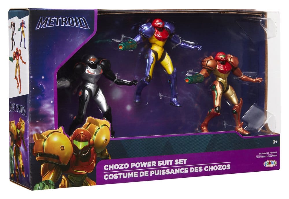 World of Nintendo Metroid Minifiguren 3er-Pack Chozo Power Suits 6 cm