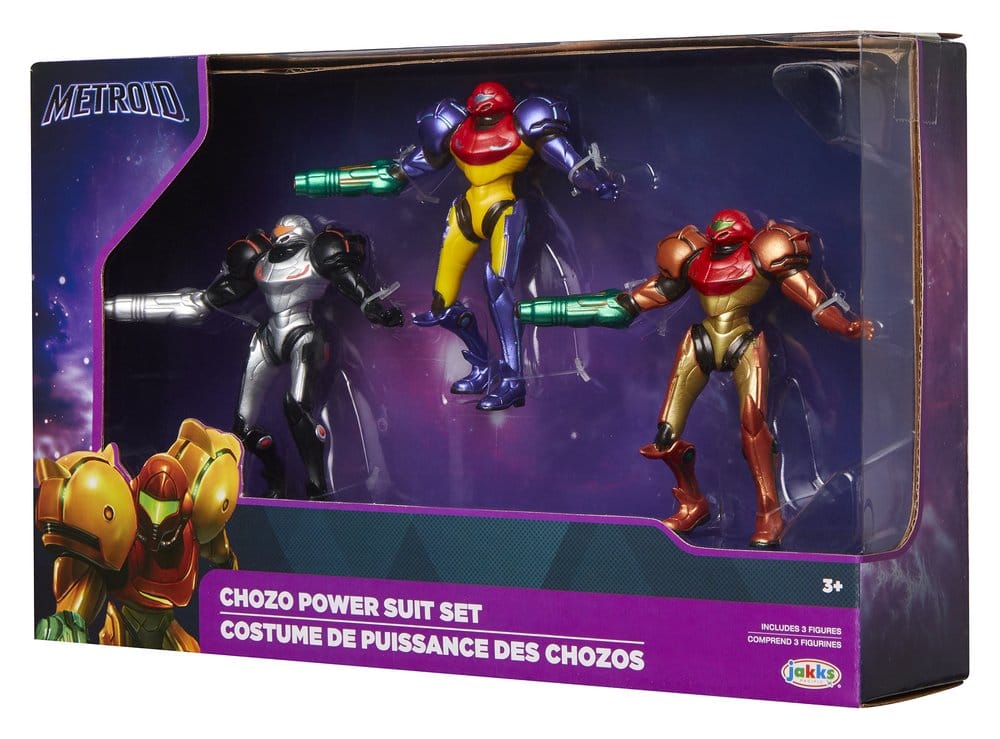 World of Nintendo Metroid Minifiguren 3er-Pack Chozo Power Suits 6 cm