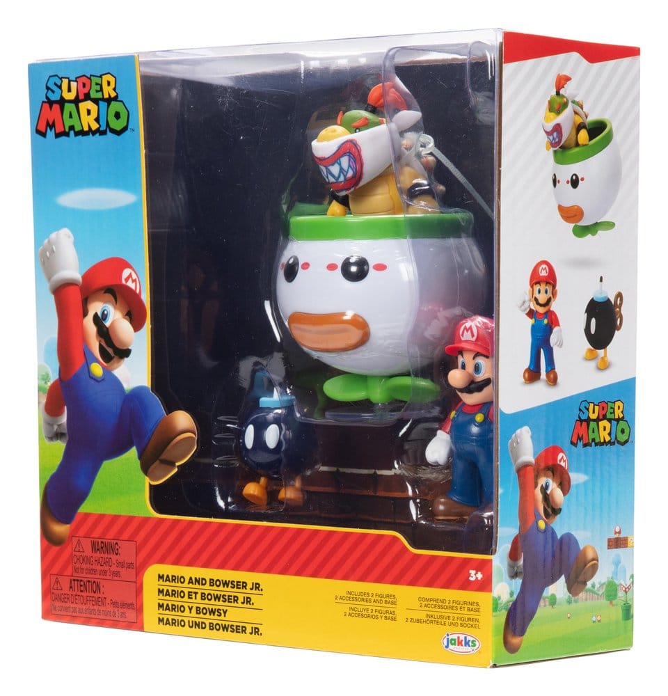 World of Nintendo Minifiguren 2er-Pack Mario and Bowser Jr. Clown Car 6 cm