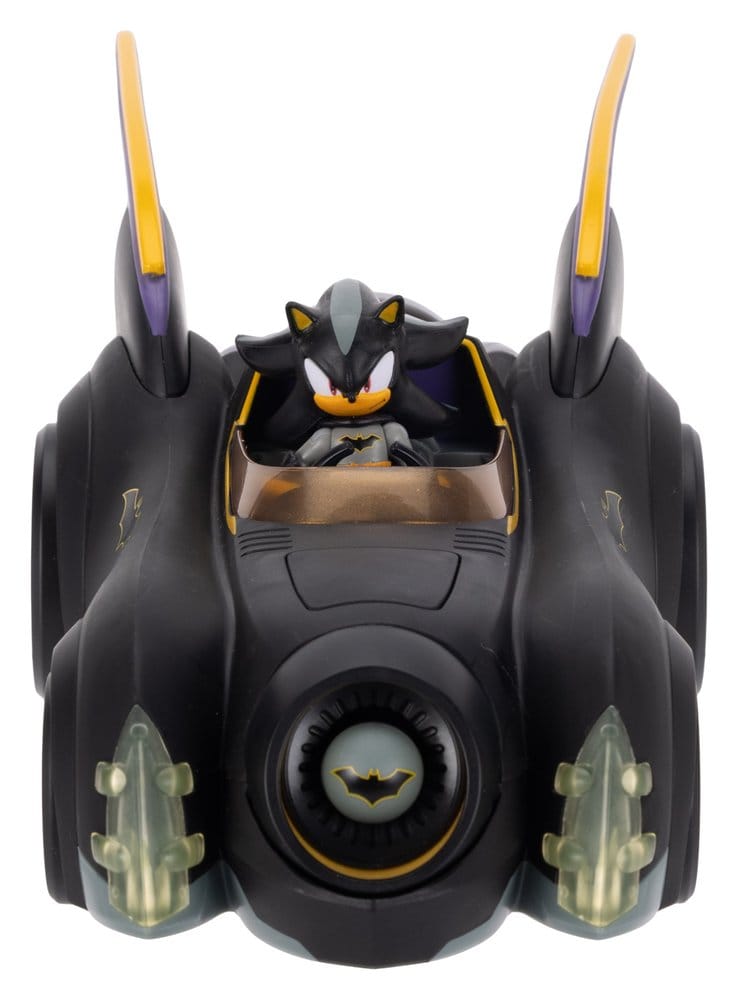 DC x Sonic - The Hedgehog Actionfigur mit Fahrzeug Shadow Batman & Batmobile 6 cm