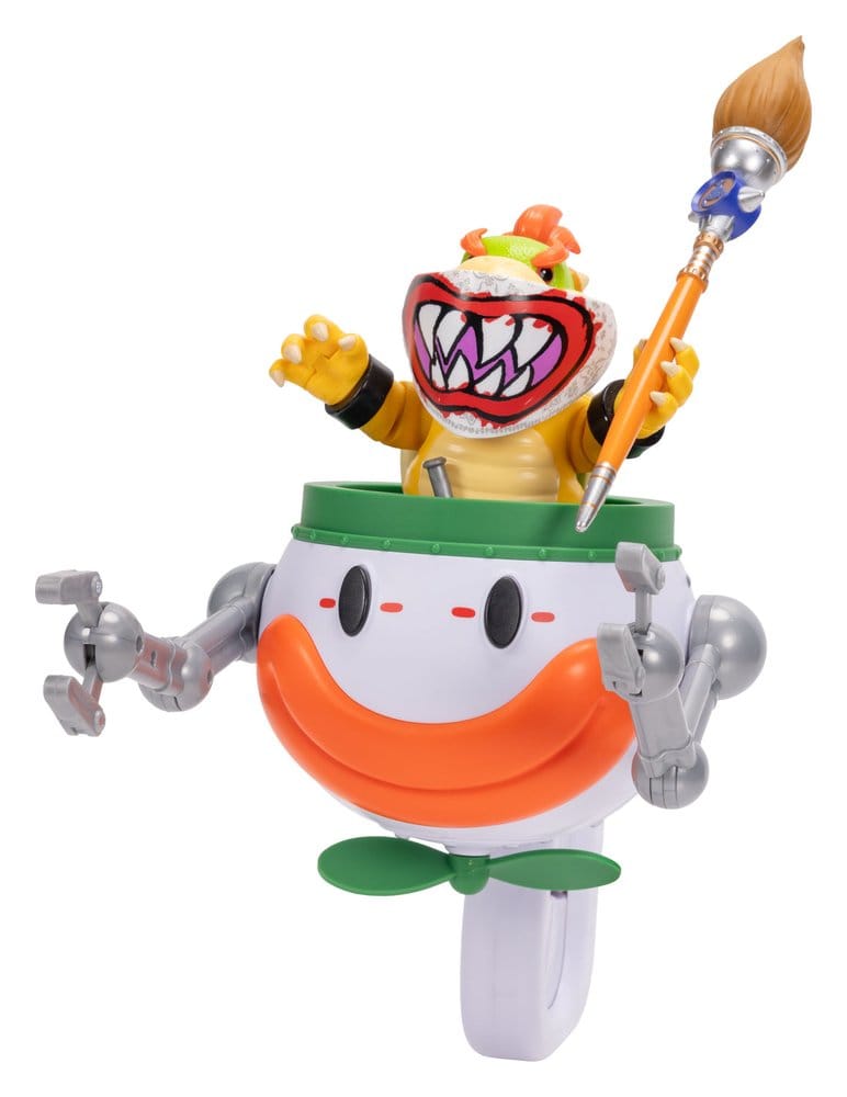 Der Super Mario Galaxy Film Actionfigur Bowser Jr. with Clown Car 13 cm