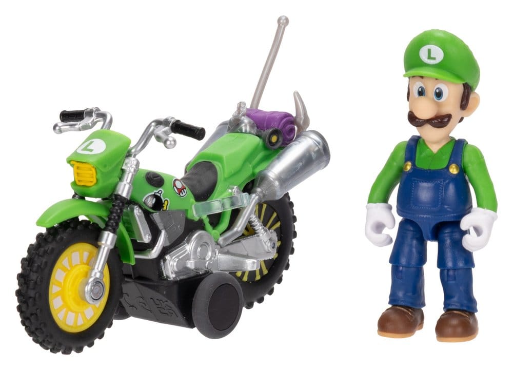 Der Super Mario Galaxy Film Actionfigur mit Rückziehmotorrad Luigi 6 cm