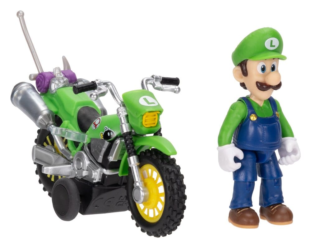 Der Super Mario Galaxy Film Actionfigur mit Rückziehmotorrad Luigi 6 cm
