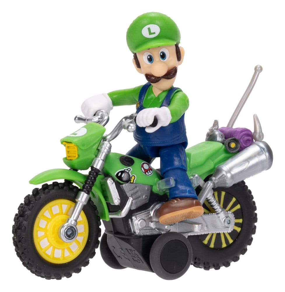 Der Super Mario Galaxy Film Actionfigur mit Rückziehmotorrad Luigi 6 cm