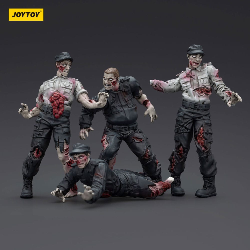 Zombie Dark Source Actionfiguren 4er-Pack Security Guards 8 cm
