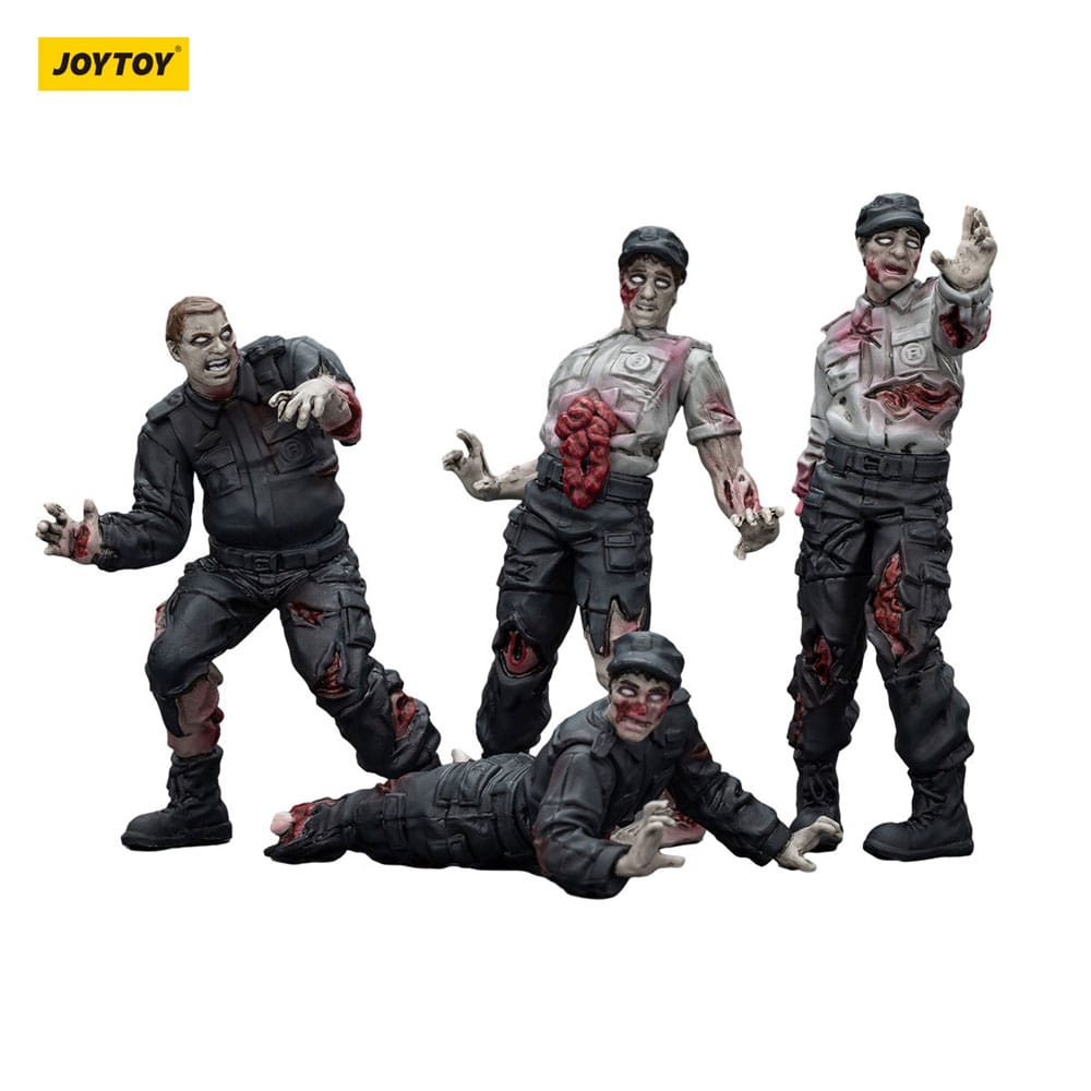 Zombie Dark Source Actionfiguren 4er-Pack Security Guards 8 cm