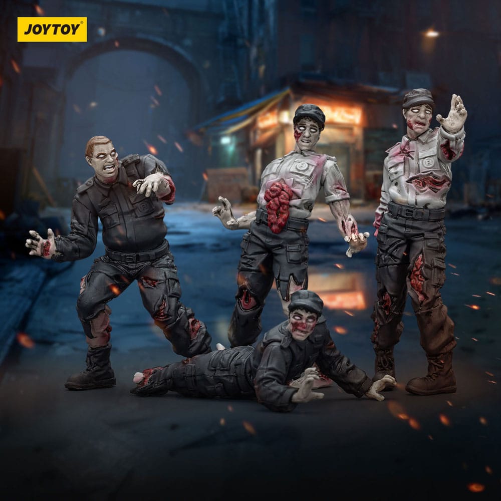 Zombie Dark Source Actionfiguren 4er-Pack Security Guards 8 cm