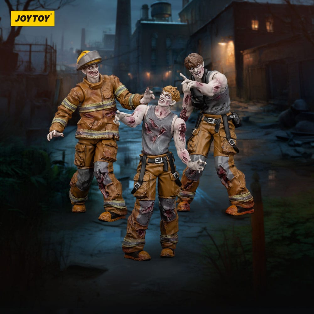 Zombie Dark Source Actionfiguren 3er-Pack Firefighters 8 cm