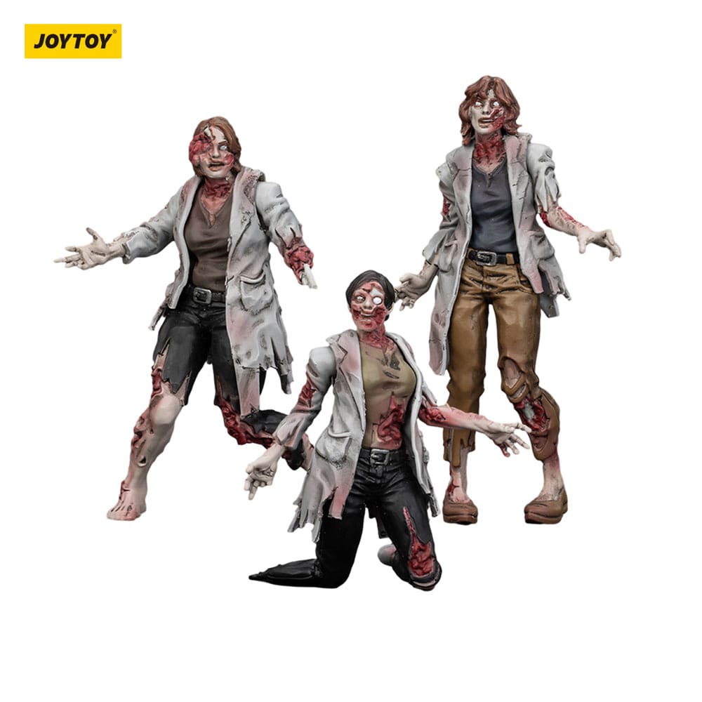 Zombie Dark Source Actionfiguren 3er-Pack Scientists (Female) 8 cm