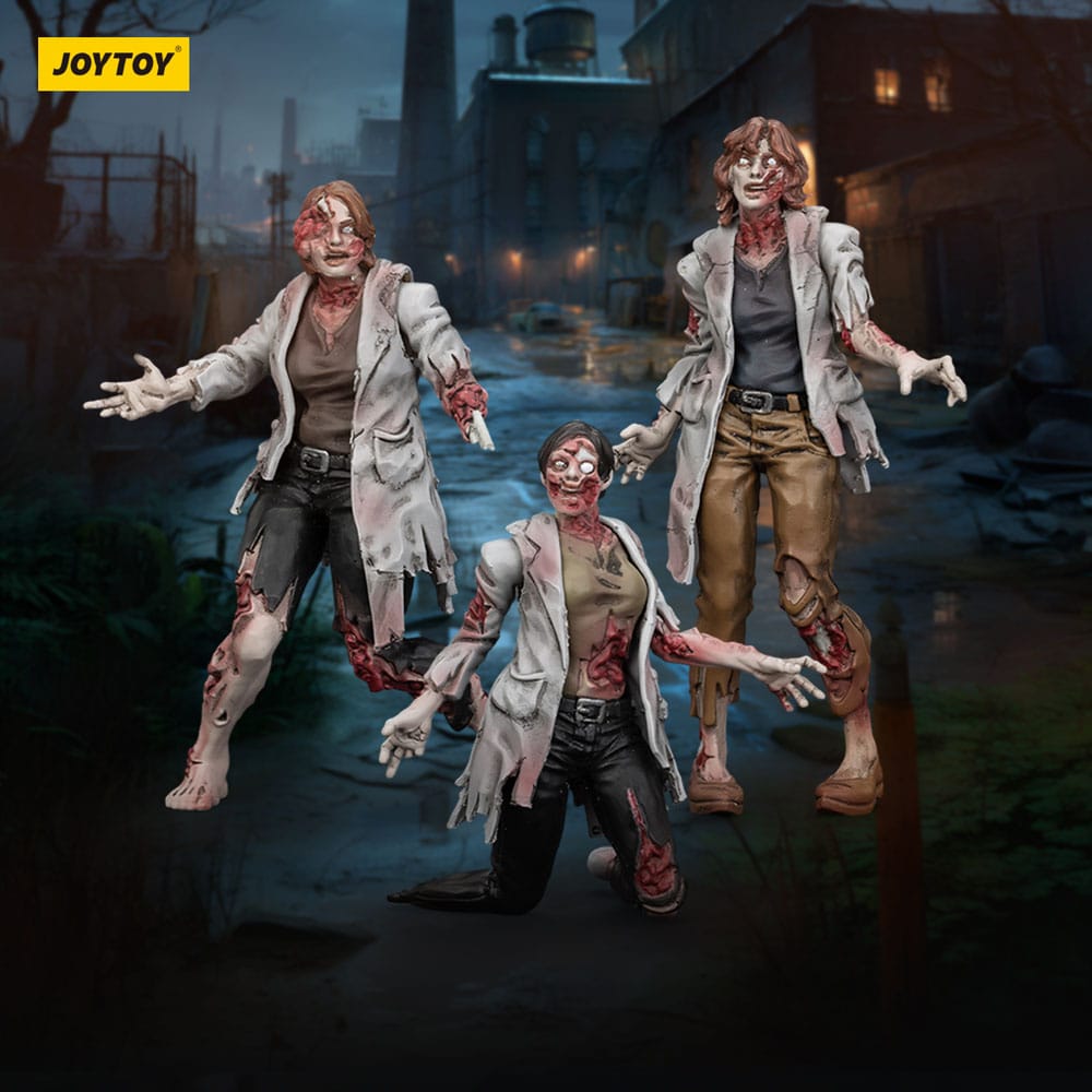 Zombie Dark Source Actionfiguren 3er-Pack Scientists (Female) 8 cm