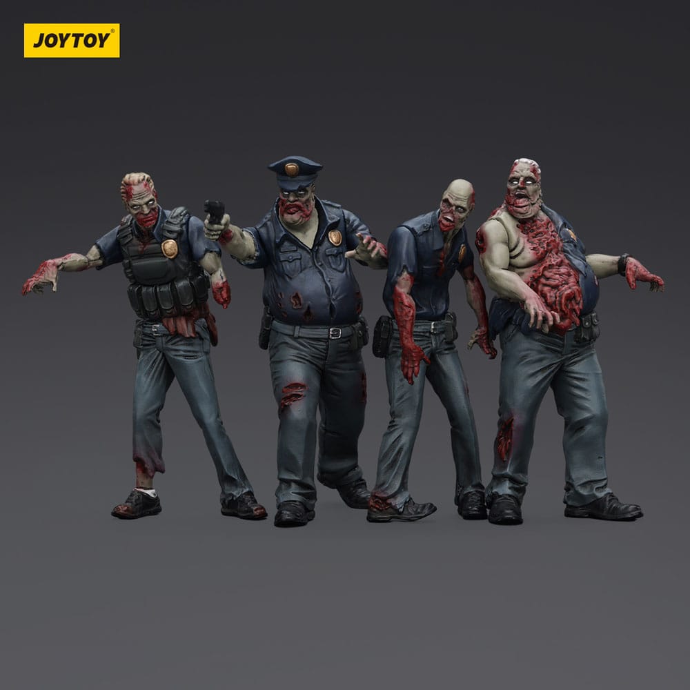 Zombie Dark Source Actionfiguren 4er-Pack Police (Male) 8 cm