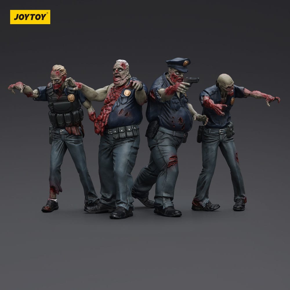 Zombie Dark Source Actionfiguren 4er-Pack Police (Male) 8 cm