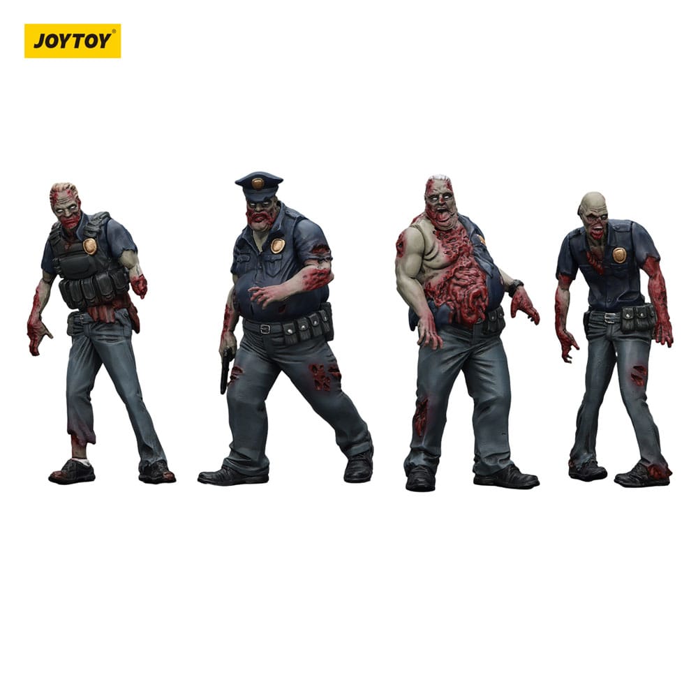 Zombie Dark Source Actionfiguren 4er-Pack Police (Male) 8 cm