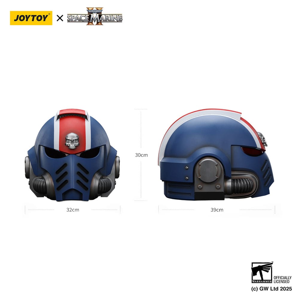 Warhammer 40,000: Space Marine 2 Replik Ultramarines Lieutenant Titus Helm 30 cm