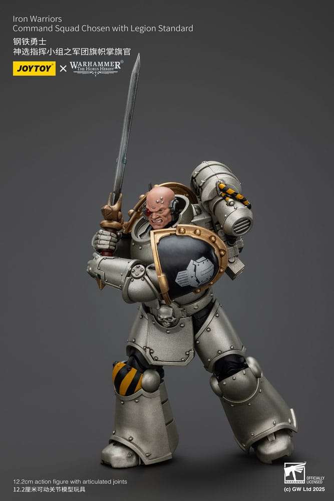Warhammer The Horus Heresy Actionfigur 1/18 lron Warriors Command Squad Chosen with Legion Standard 12 cm