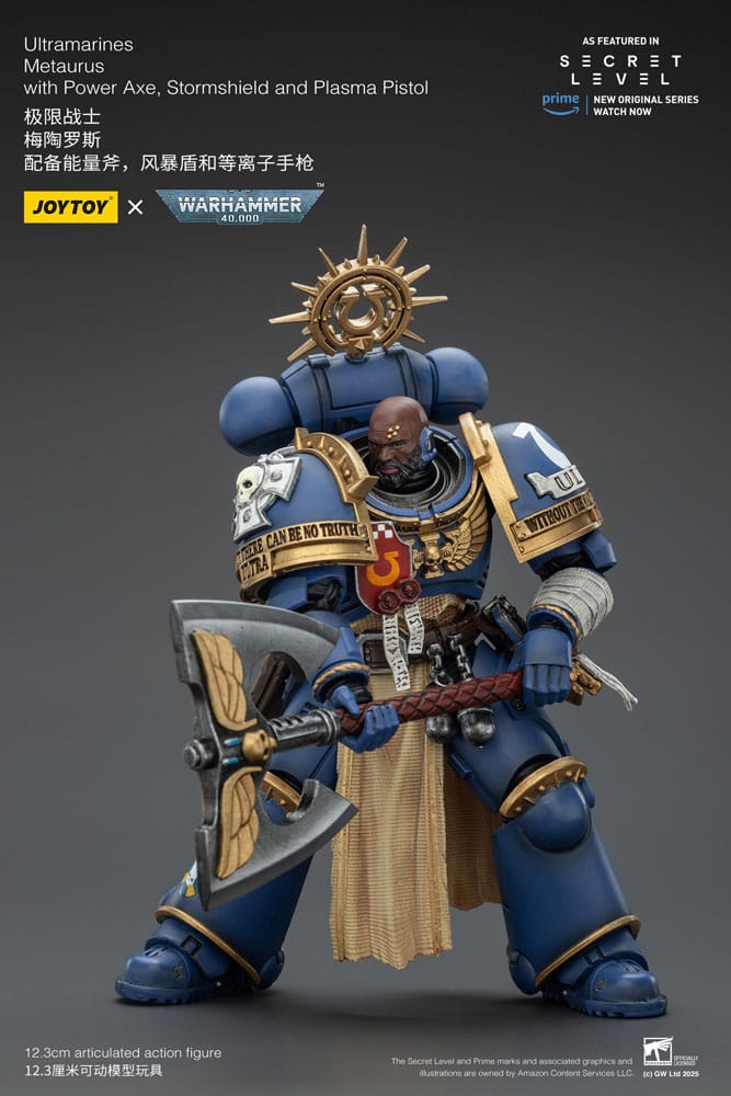 Warhammer 40,000 Actionfigur Ultramarines Metaurus with Power Axe, Stormshield and Plasma Pistol 13 cm