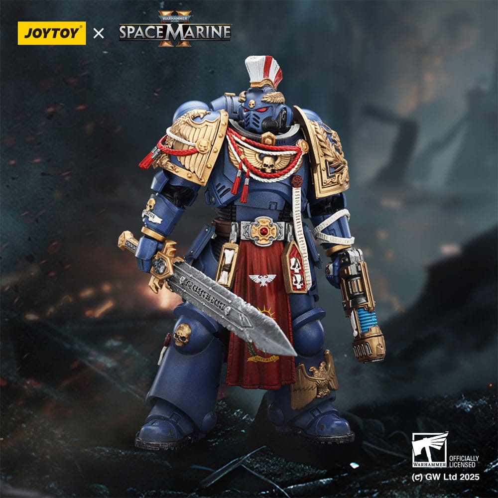 Warhammer 40,000: Space Marine 2 Actionfigur Ultramarines Relic Primus Armourwith Plasma Pistol and Combat Blade 13 cm