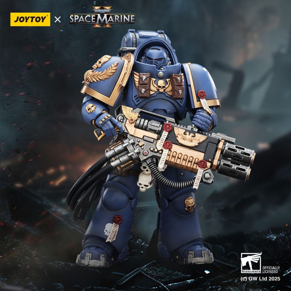 Warhammer 40,000: Space Marine 2 Actionfigur Ultramarines Heavy Artificer Armor with Relic Multi-Melta 13 cm