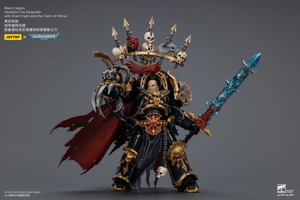 Warhammer 40,000 Actionfigur Black Legion Abaddon the Despoiler with Drach'nyen and the Talo 16 cm