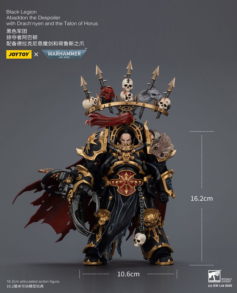 Warhammer 40,000 Actionfigur Black Legion Abaddon the Despoiler with Drach'nyen and the Talo 16 cm
