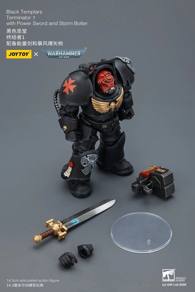 Warhammer 40,000 Actionfigur Black Templars Terminator 1 with Power Sword and Storm Bolter 14 cm