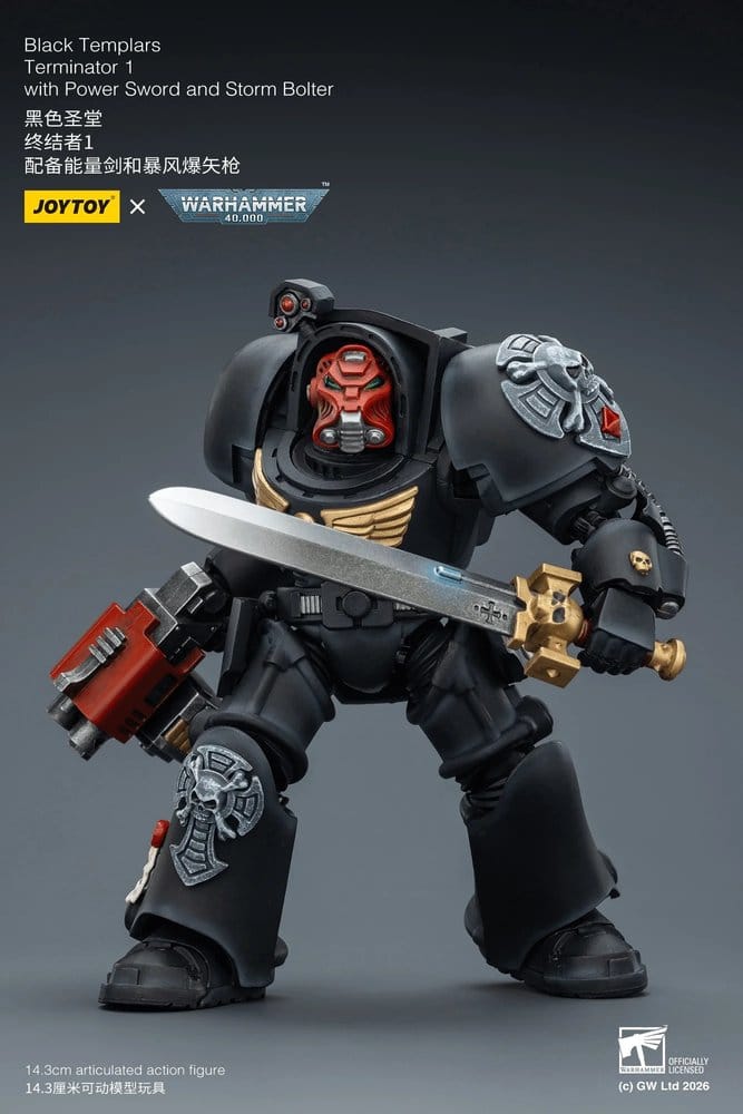 Warhammer 40,000 Actionfigur Black Templars Terminator 1 with Power Sword and Storm Bolter 14 cm