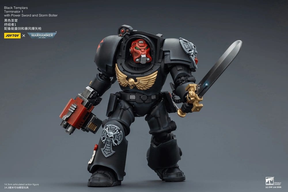 Warhammer 40,000 Actionfigur Black Templars Terminator 1 with Power Sword and Storm Bolter 14 cm
