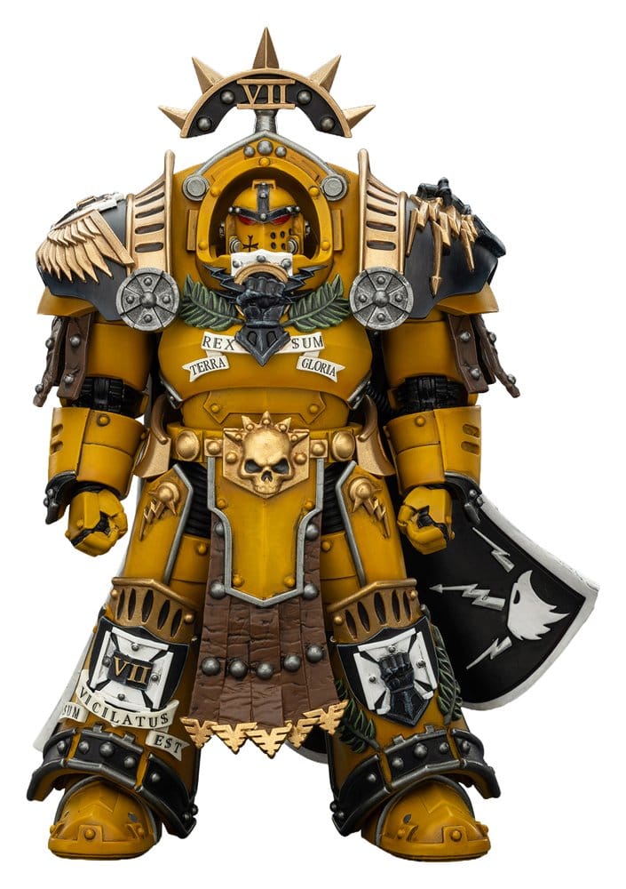 Warhammer Imperial Fists Actionfigur Legion Praetor in Tartaros Terminator Armourwith Power Sword and Vigil Storm Shield 14 cm