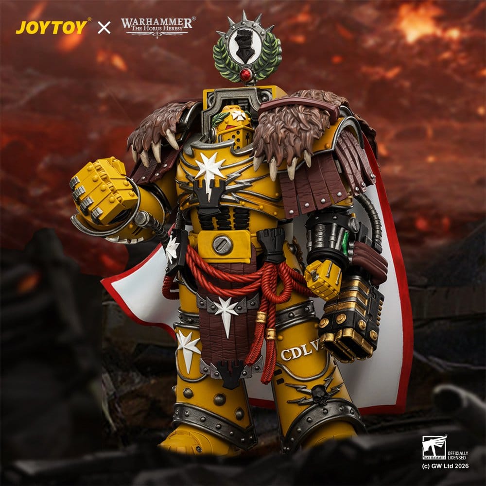 Warhammer Actionfigur Imperial Fists Lord Castellan Evander Garrius, The Tyrant of Cthonia 14 cm
