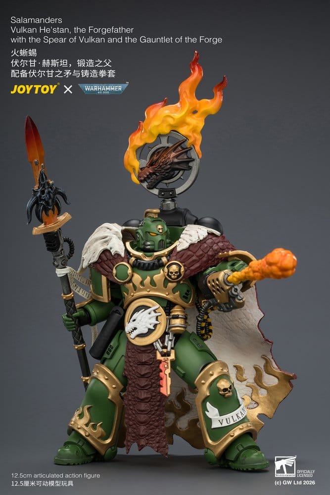Warhammer Actionfigur Salamanders Vulkan He'stan, the Forgefather 13 cm