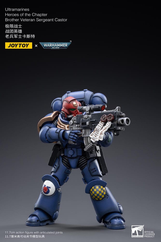 Warhammer 40k Actionfigur 1/18 Ultramarines Heroes of the Chapter Brother Veteran Sergeant Castor 12 cm