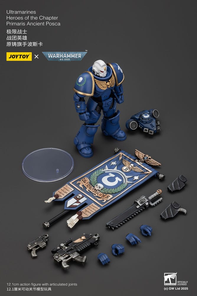 Warhammer 40k Actionfigur 1/18 Ultramarines Heroes of the Chapter Primaris Ancient Posca 20 cm