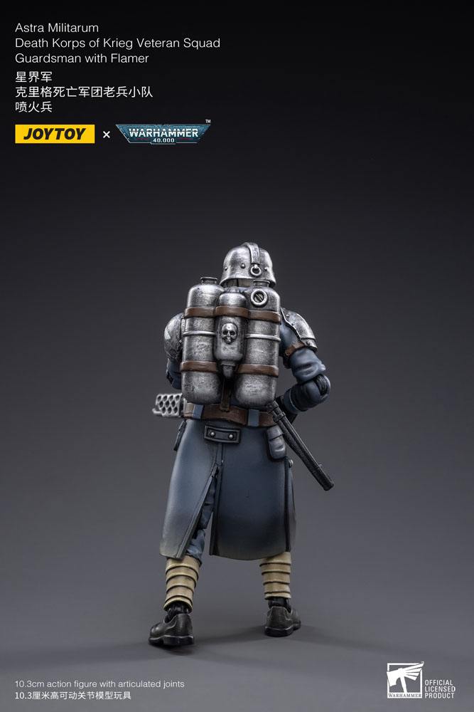 Warhammer 40k Actionfigur 1/18 Death Korps of Krieg Veteran Squad Guardsman with Flamer 10 cm