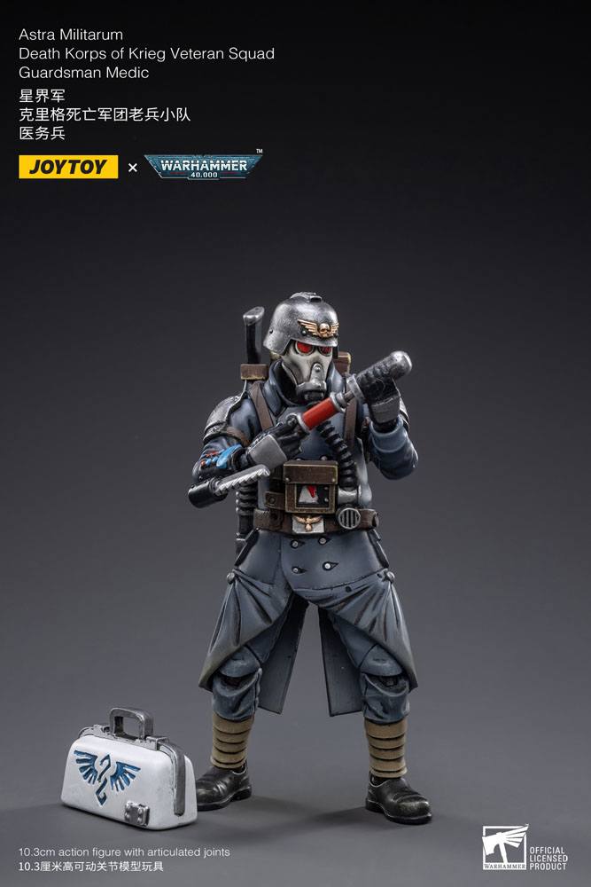 Warhammer 40k Actionfigur 1/18 Death Korps of Krieg Veteran Squad Guardsman Medic 10 cm