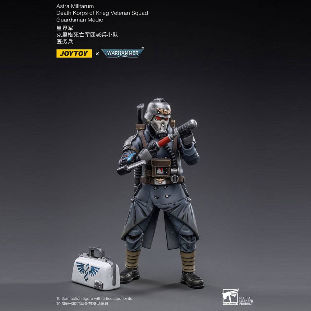 Warhammer 40k Actionfigur 1/18 Death Korps of Krieg Veteran Squad Guardsman Medic 10 cm