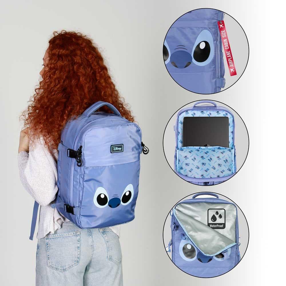 Lilo & Stitch Mercury Underseat Cabin Bag Rucksack Face Blue