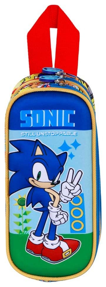Sonic - The Hedgehog 3D Double Federmäppchen SEGA Unstoppable Blue