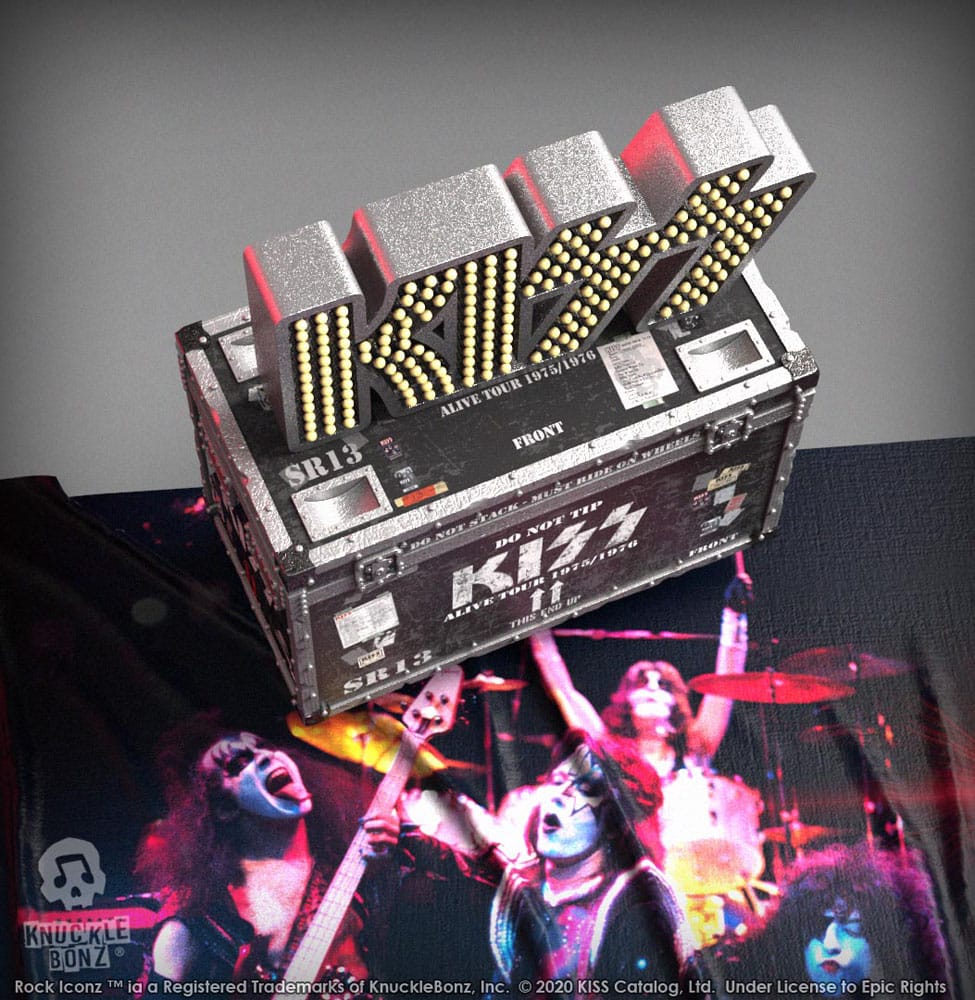 Kiss Rock Ikonz On Tour Road Case Statue & Bühnenhintergrund Set Alive! Tour