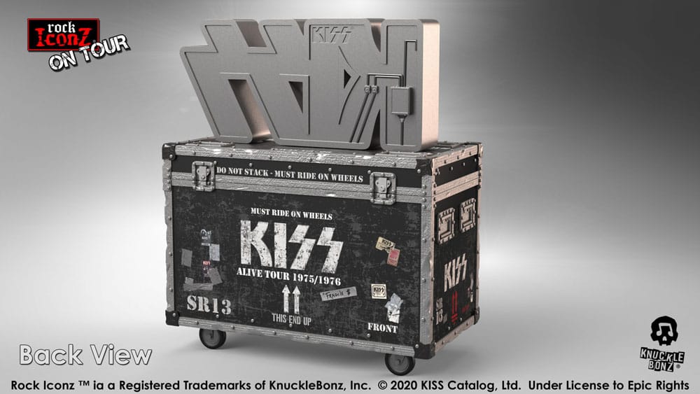 Kiss Rock Ikonz On Tour Road Case Statue & Bühnenhintergrund Set Alive! Tour