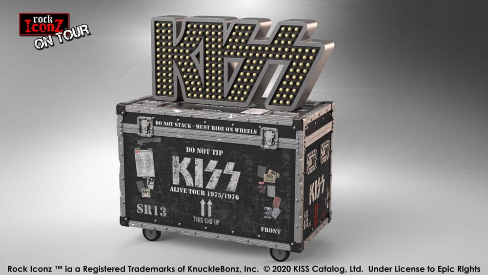 Kiss Rock Ikonz On Tour Road Case Statue & Bühnenhintergrund Set Alive! Tour