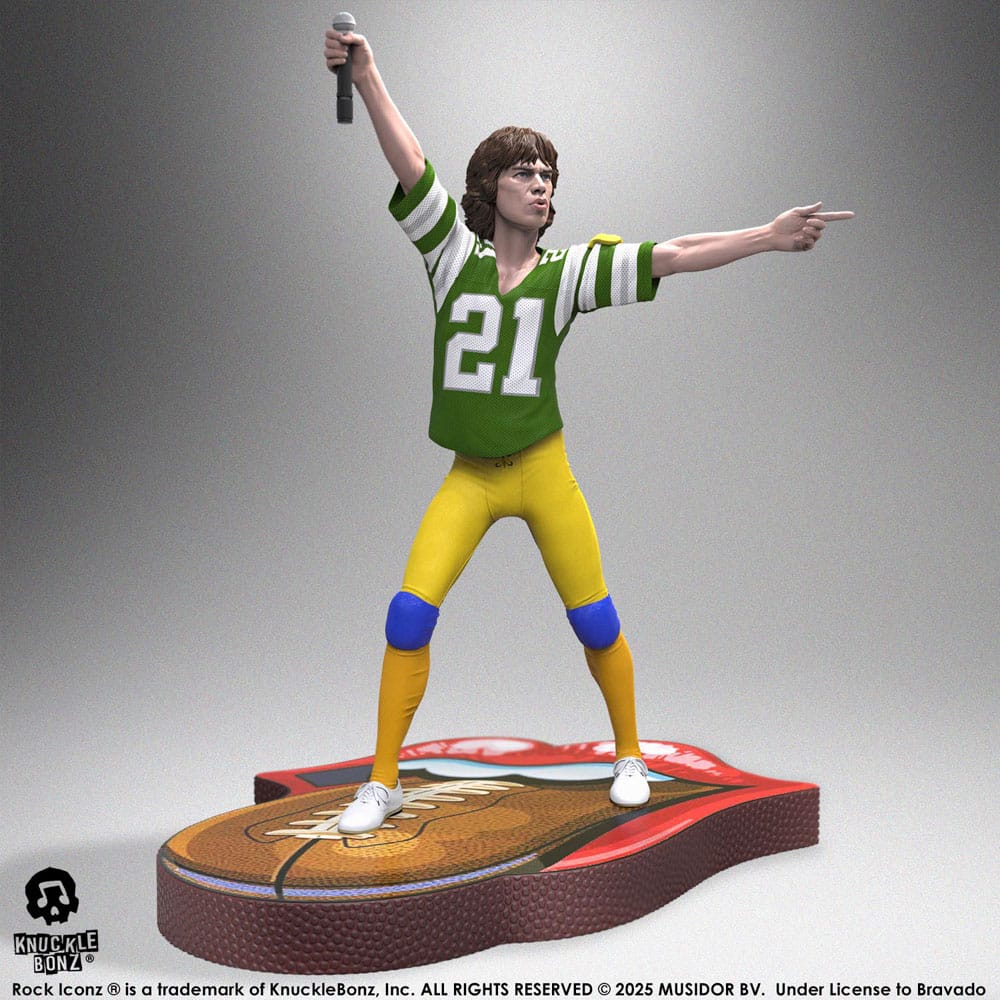 Rolling Stones Rock Iconz Statue Mick Jagger US Tour 1981 (Green Jersey) 22 cm