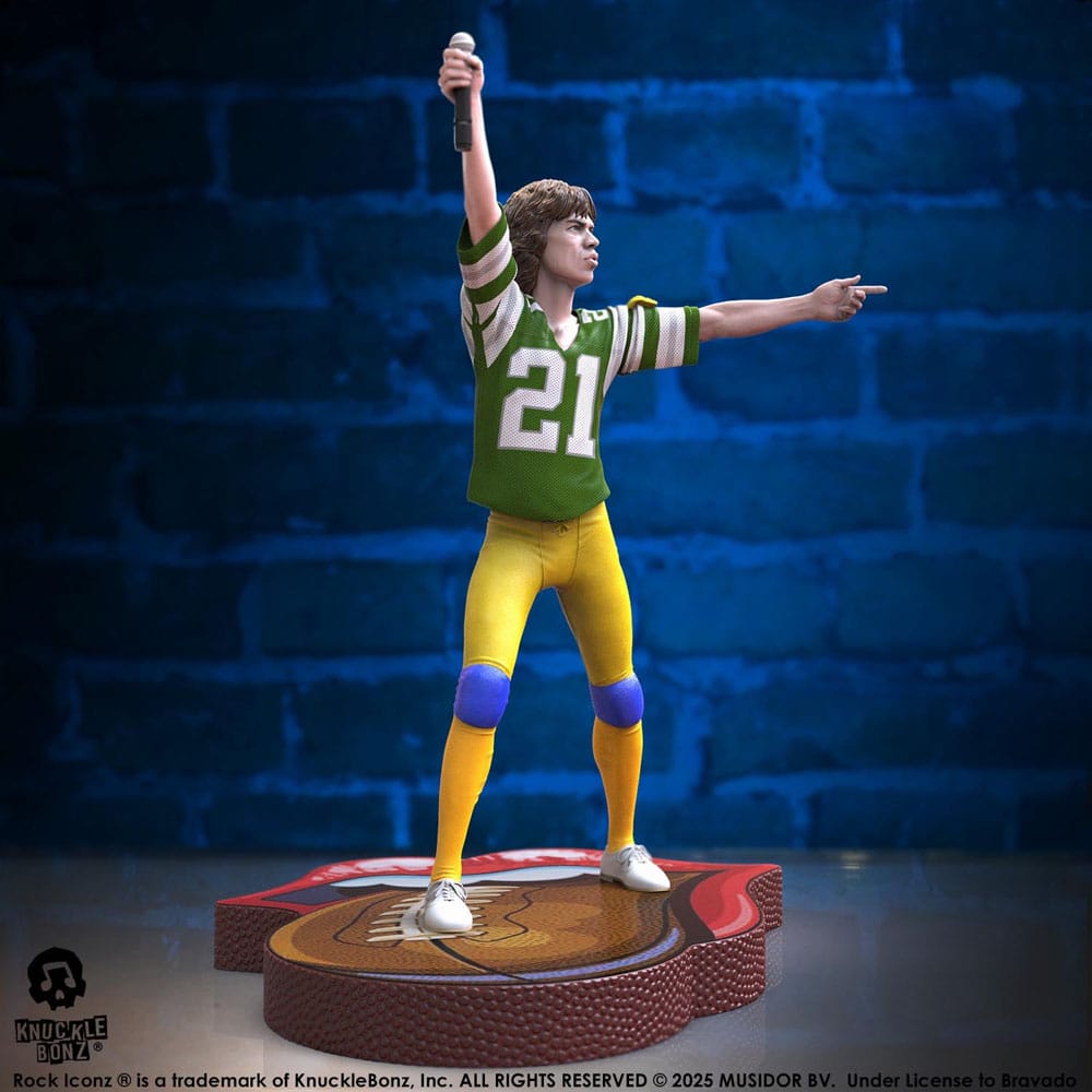 Rolling Stones Rock Iconz Statue Mick Jagger US Tour 1981 (Green Jersey) 22 cm