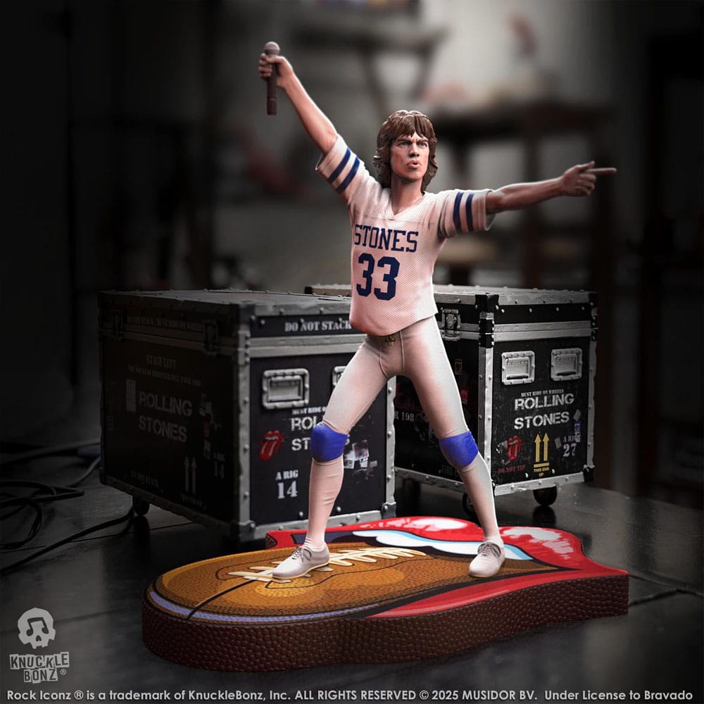 Rolling Stones Rock Iconz Statue Mick Jagger US Tour 1981 (White Jersey) 22 cm