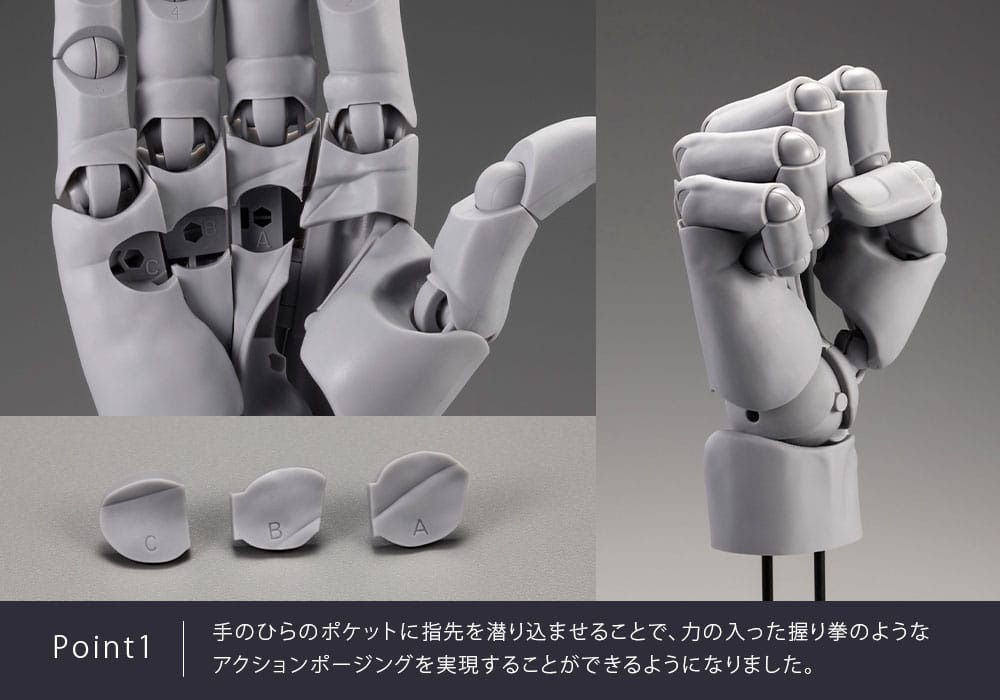 Takahiro Kagami PVC Artist Support Item Hand 1/1 Model Men /L Gray 22 cm